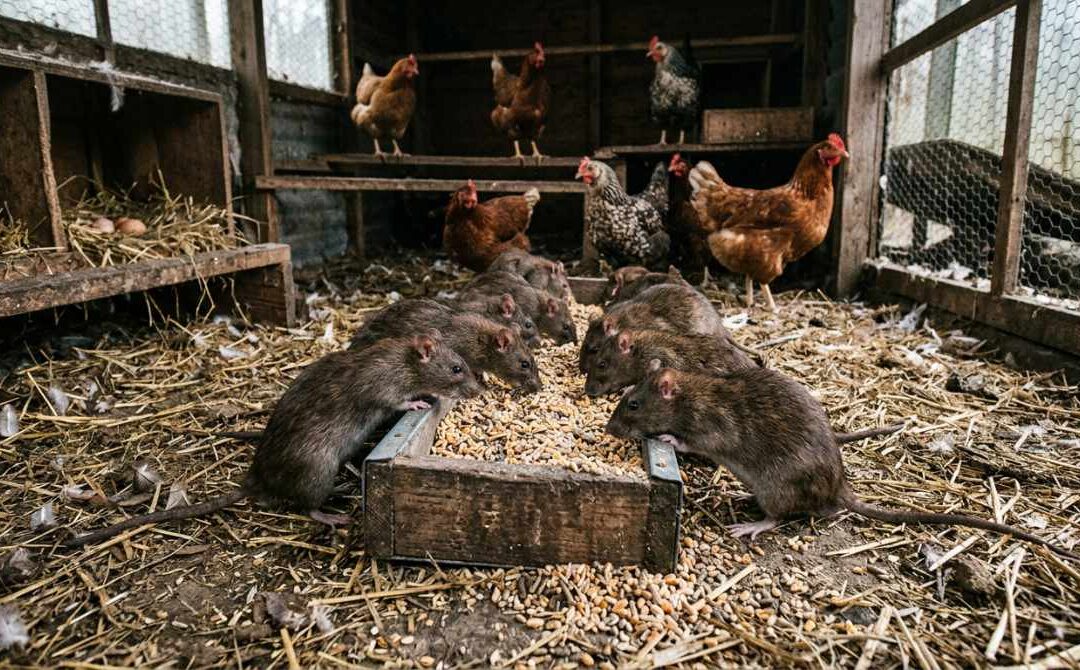 Ratten in kippenhokken